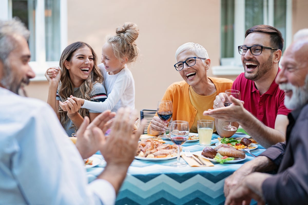 Happy family dinner